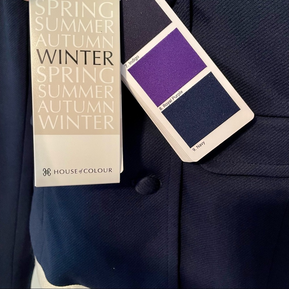 Loft Outlet Military Style Blazer Jacket XS House of Colour (HOC) Winter Navy - Picture 6 of 6